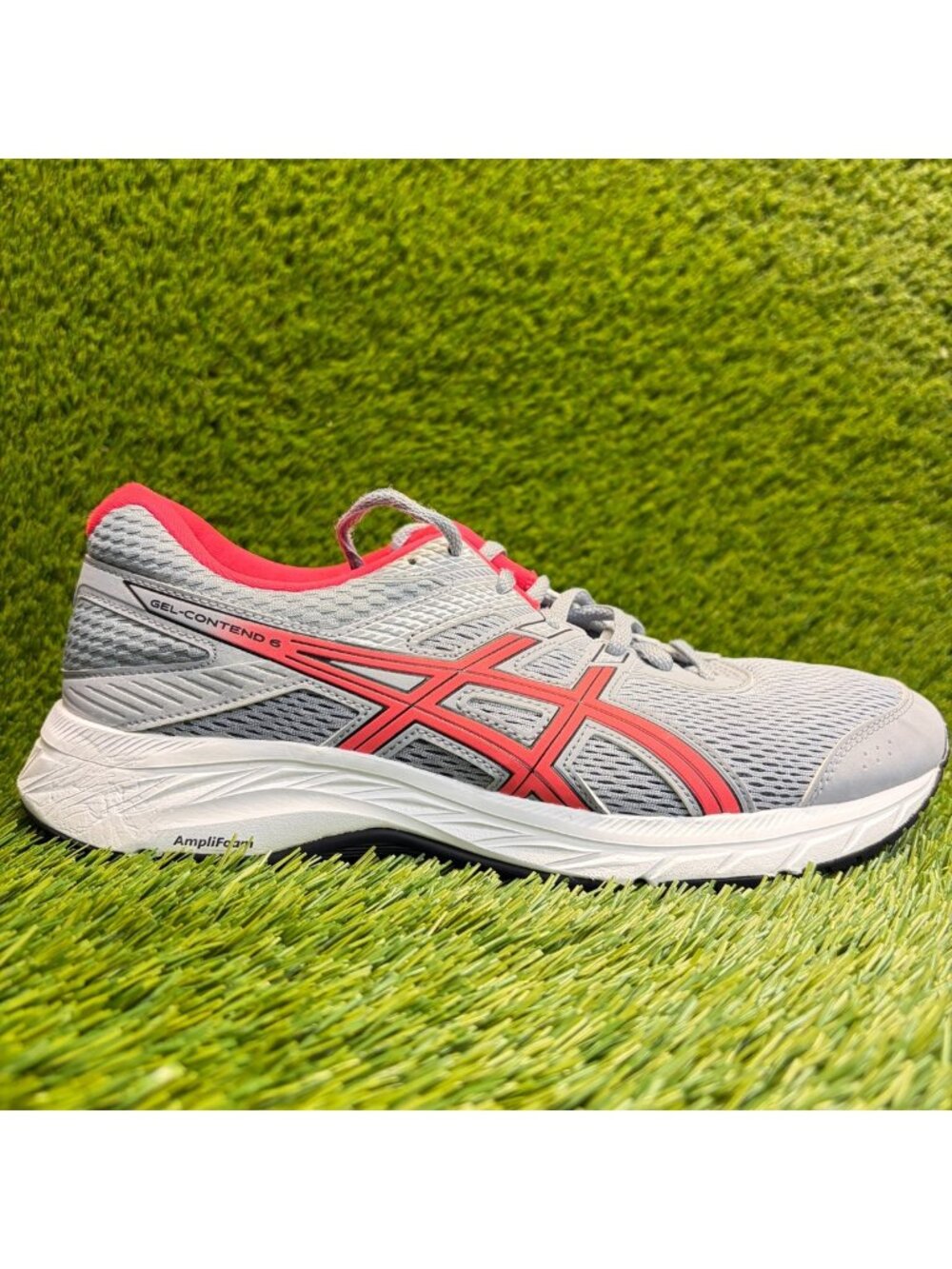 Asics Gel-Contend 6 Womens Size 9.5 Gray Red Athletic Running Shoes Sneakers